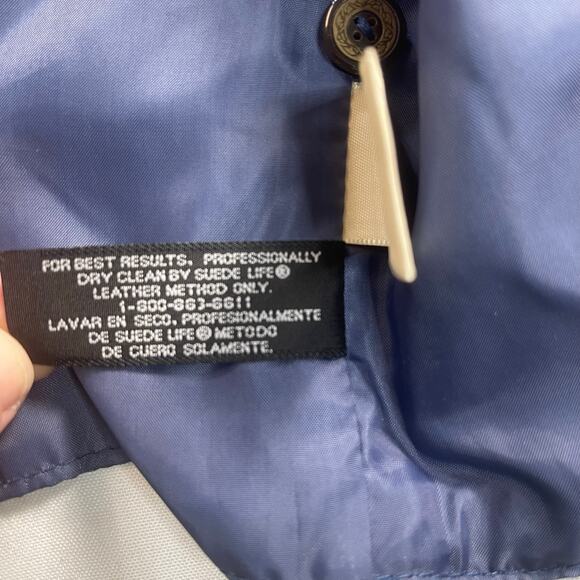 VTG Arizona China Blue genuine leather w/decorative polyester backing NWT-Med - Picture 6 of 7